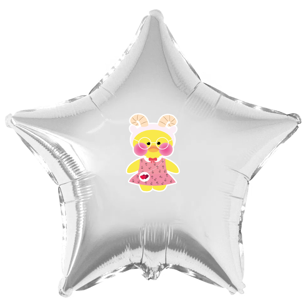 Наклейка "Лалафанфан" рожки на кульку 18" (поштучно, без кульки)