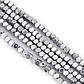 Намистини Багатокутник Гематит 4х4 мм Сріблястий 40 см +-100 шт., фото 2