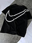 Чоловіча футболка оверсайз Nike чорна з логотипом бавовняна літня Теніска Найк спортивна на літо, фото 2