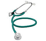Стетоскоп педіатричний із подвійною головкою однотрубчастий зелений 747С -09 MDF DUAL HEAD Heaco, фото 4