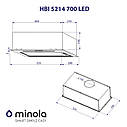 Витяжка повновбудована Minola HBI 5214 WH 700 LED, фото 10