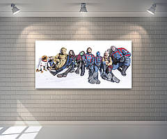 Яскрава картина на полотні з героями Марвел "Вартові Галактики"