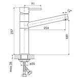 Змішувач для кухні Imprese Pivot LSS f03408502LS сталь, фото 3