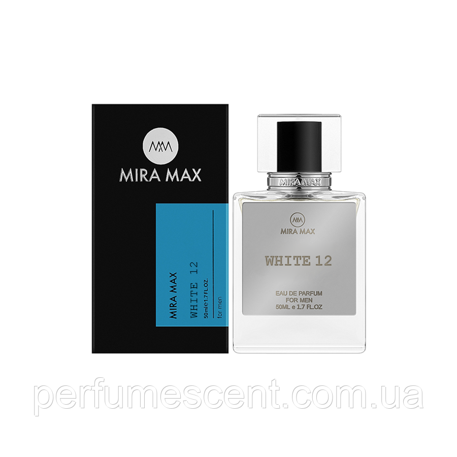 Парфуми чоловічі "WHITE 12" Mira Max 50ml (аромат схожі на Lacoste Eau De L.12.12 Blanc), фото 1