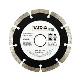 Диск обрізний алмазний сегмент YATO SEGMENT" Ø= 125x8.0x22,2 мм. H= 2,2 мм YT-6003