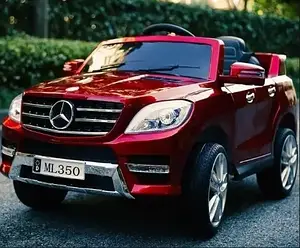 Дитячий електромобіль на акумуляторі Mercedes ML 350 з пультом радіокерування 3-8 років автопофарбування червоний