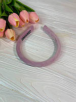 Обруч для волос материал плюш женский ободок цвет розовый (2 см)