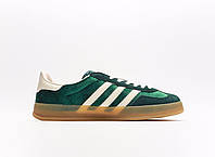 Женские Кроссовки Gucci x Adidas Gazelle Green Velvet адидас газель зелёные вельвет