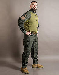 Тактичний костюм для ЗСУ армійський Сорочка убакс бойова + військові штани польові олива MILIGUS