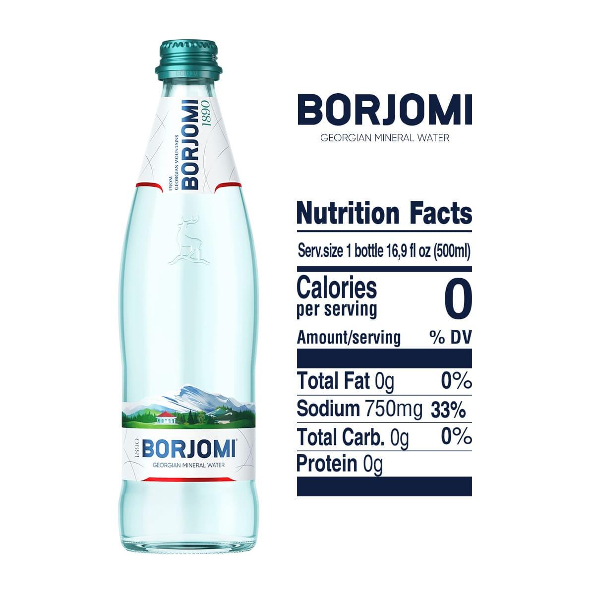 Упаковка минеральной лечебно-столовой сильногазированной воды Borjomi 0,5 х 12 стеклянных бутылок - фото 5 - id-p1896541817