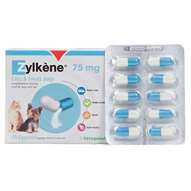 Зилкене (Zylkene) Vétoquinol 75 мг №10 (1капс/5кг) (для снятия стресса у собак и кошек) (срок до 04.2025 г) - фото 1 - id-p797600620