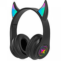 Беспроводные RGB наушники Devil Ear SY-39 Stereo HIFI с микрофоном Bluetooth чёрные Хіт продажу!