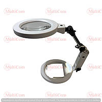 14-01-209. Лупа розкладна, збільшення 1,5х д.-138мм + 5хд.-25 мм, LED-підсвітка, DC-5V 1A, MG3B-138C