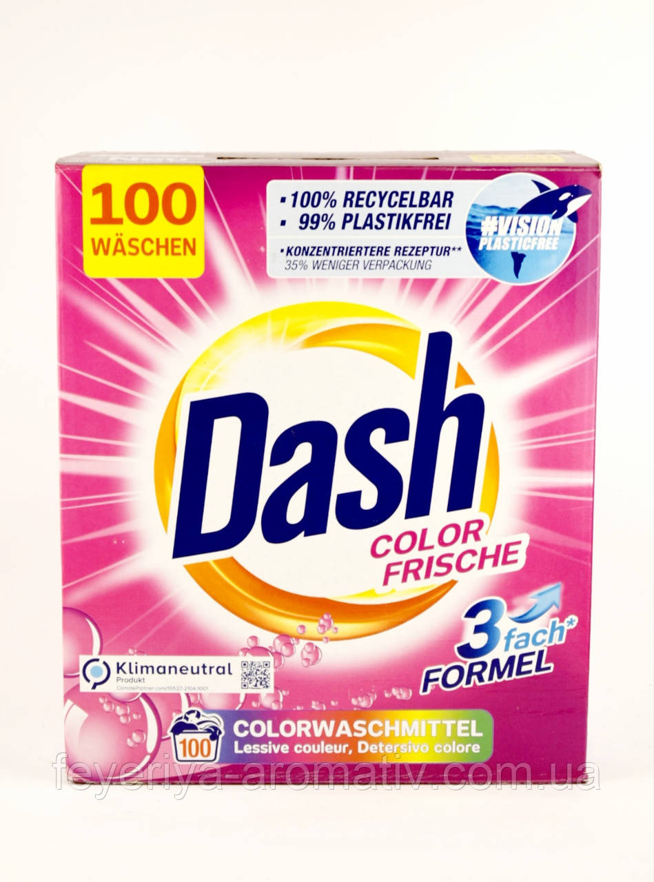 Порошок для прання кольорового Dash Color Frische 6,5 кг (100 циклов прання), фото 1