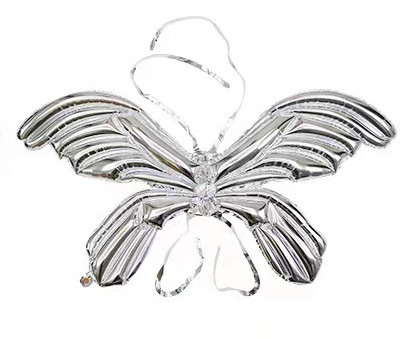 Фольгована куля "Крила метелика". Колір: Срiбло. Розмір: 105см*75см., фото 1