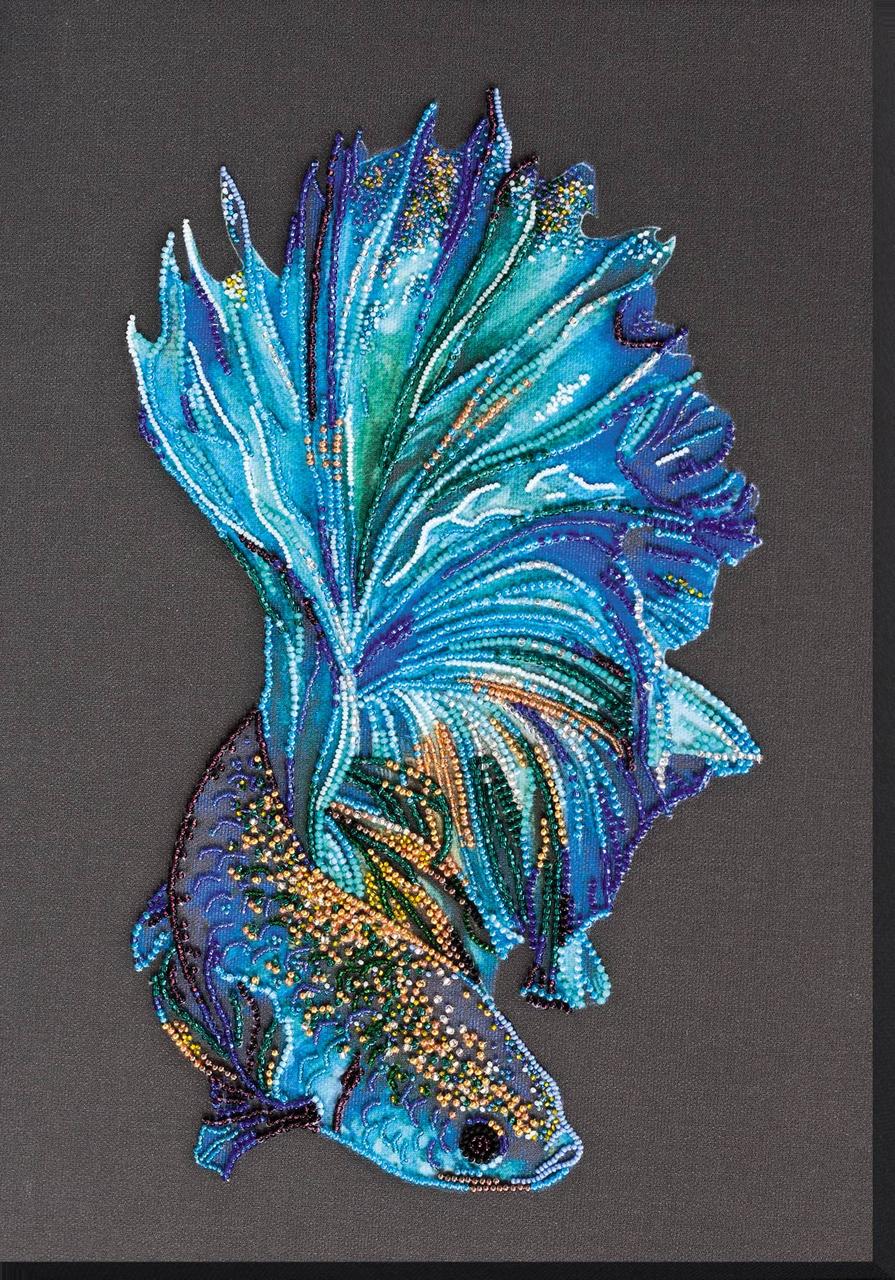 Набір для вишивання бісером на натуральному художньому полотні Абрис Арт Синє золото AB-746