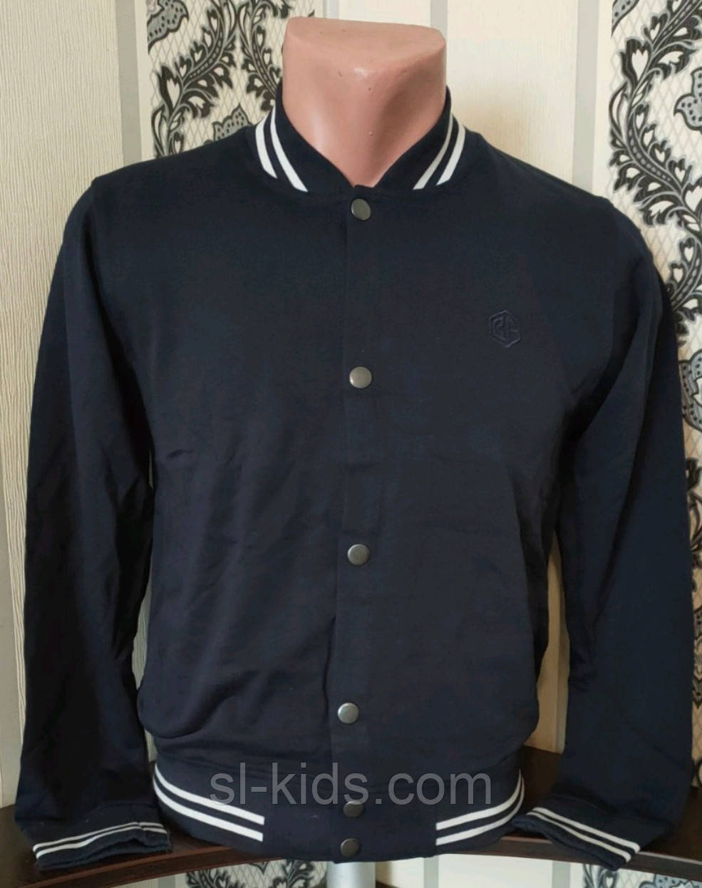 Дитячий бомбер на флісі шкільний 140-164 см (темно синій) FIGO (гурт)