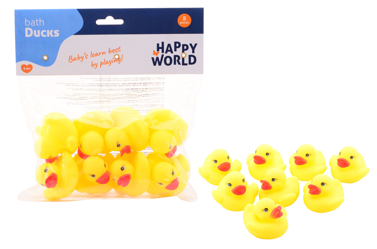 Качечки для ванної Happy World, 8 штук Johntoy