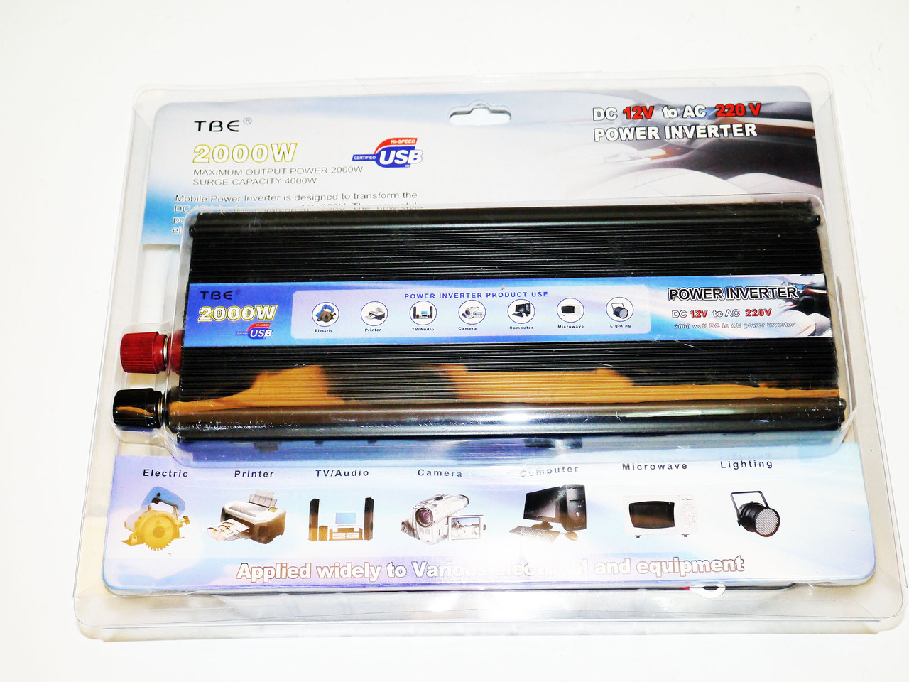Перетворювач авто інвертор 12В-220В 2000W, фото 1