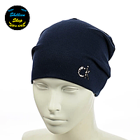 Демисезонная женская шапка - Calvin Klein / Кельвин Кляйн - Темно-синий
