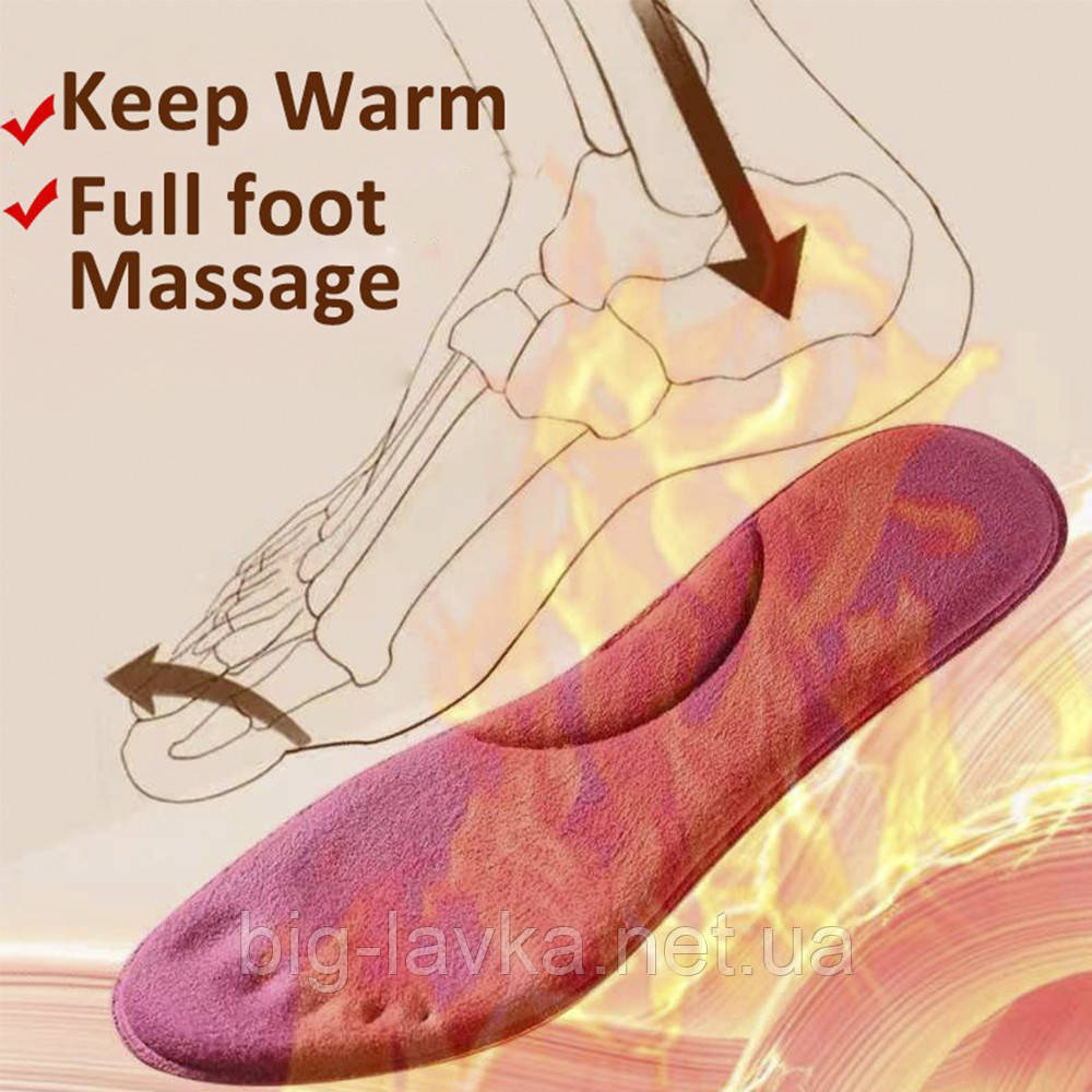 Устілки для взуття самонагрівані до 50 С Устілки з підігрівом EU 35-36, фото 1