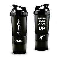 Шейкер IronFlex Spider Bottle Never Ever Give Up 500 ml + 2 Container's Black