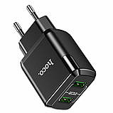 Мережевий зарядний пристрій HOCO N6 Charmer dual port QC3.0 charger Black, фото 2