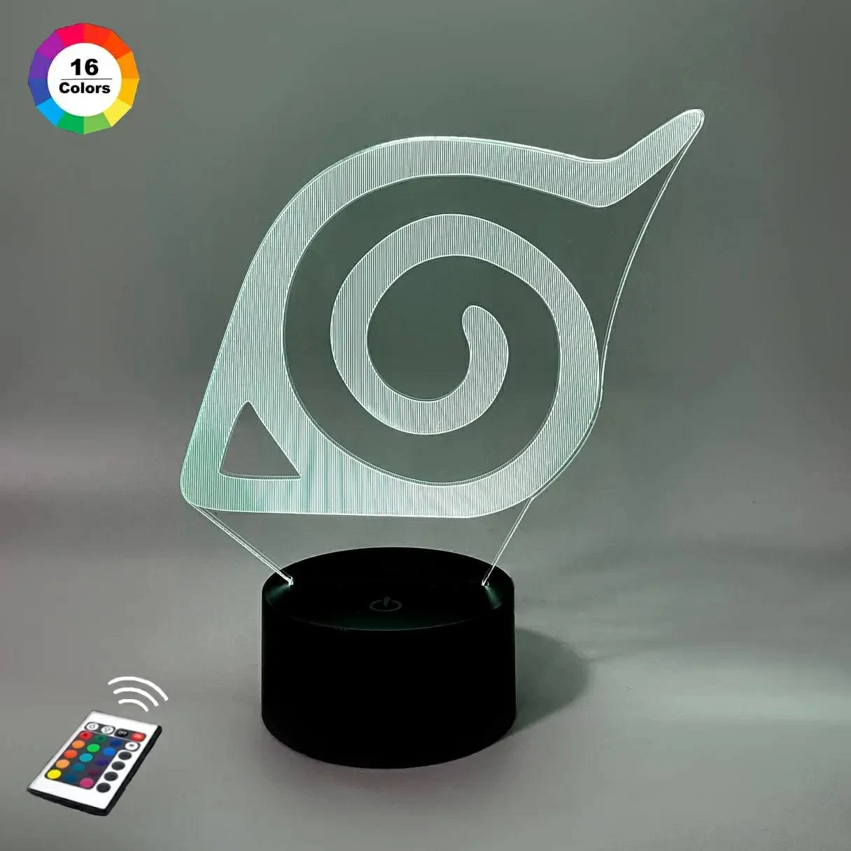 3D світильник "Символ Конохи" з пультом + адаптер + батарейки (3ААА) 78544NN