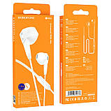 Навушники BOROFONE BM68 Kelly universal earphones with mic White, фото 3