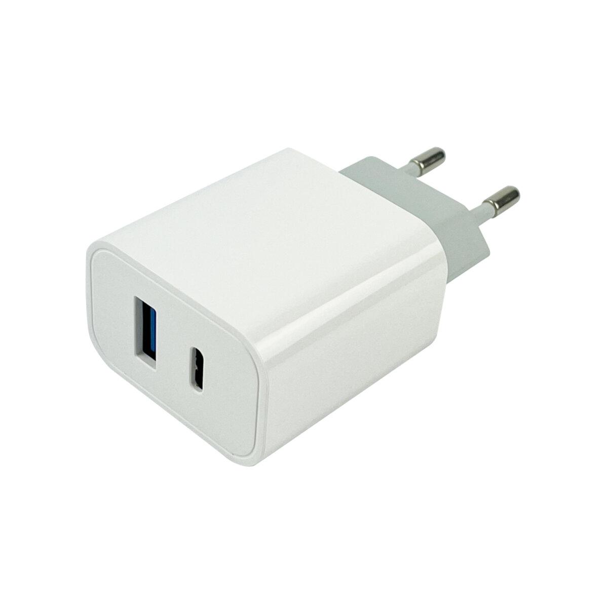 Мережевий зарядний пристрій Mibrand MI-33 GaN 30W Travel Charger USB-A + USB-C White