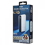 Зовнішній акумулятор REMAX Kiren Series PD20W+QC22.5W Fast Charging Power Bank  20000mAh RPP-180 White, фото 3