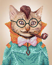 Набір для вишивки бісером "Кіт з ерокезом", W-561, 19*24см, Art Millennium