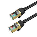 Кабель HOCO US02 Level pure copper gigabit ethernet cable(L=3M) Black, фото 2