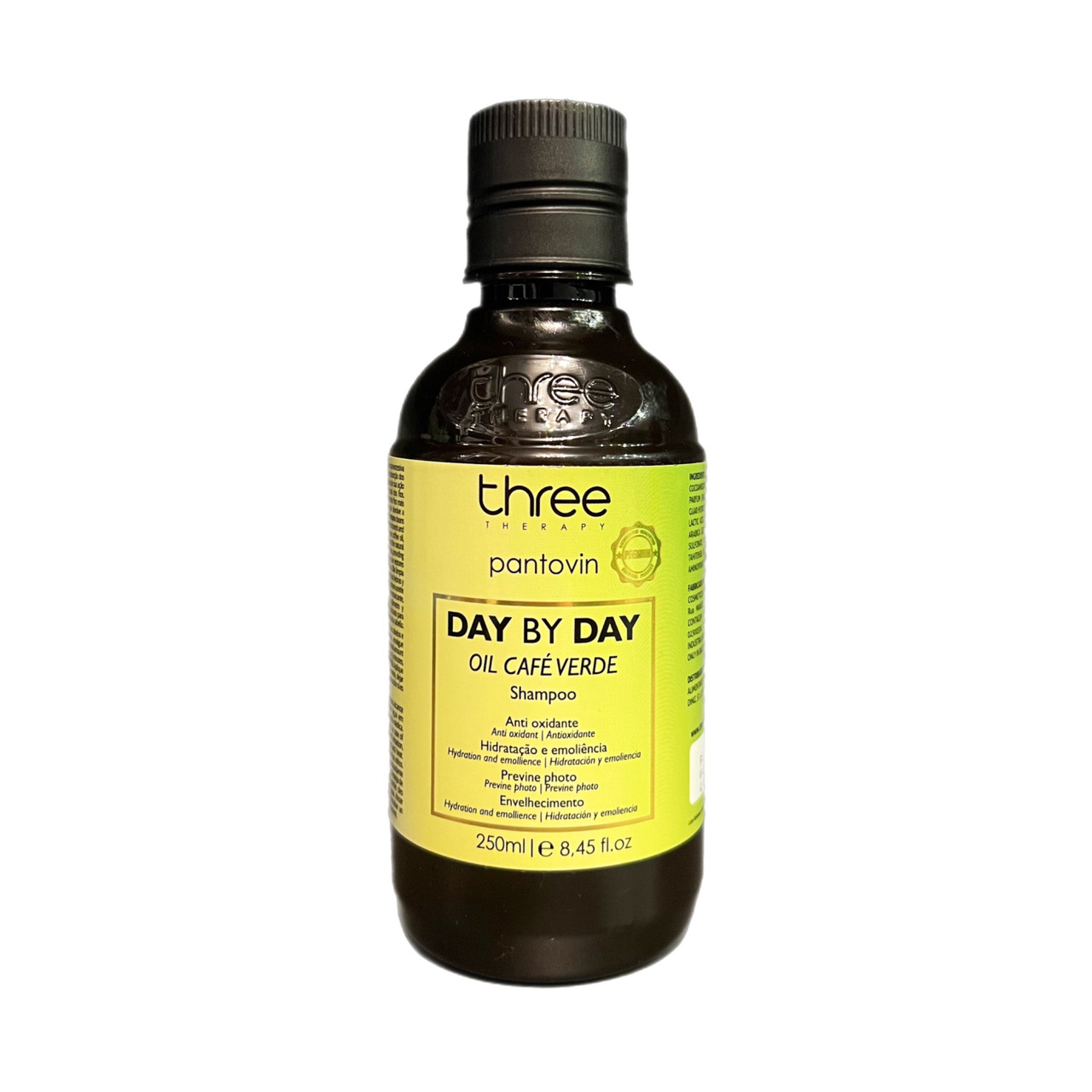 Лікувальний шампунь для збільшення діаметру волосини, Three Therapy, Day by Day Café Verde Shampoo, 250ml