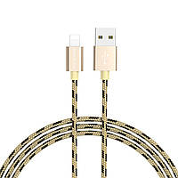 Кабель BOROFONE BX24 USB to iP 2.4A, 1m, nylon, aluminum connectors, Gold