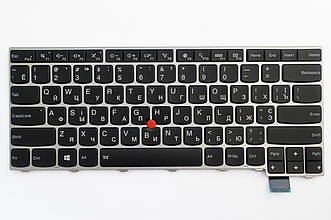 Клавіатура для ноутбуків Lenovo ThinkPad T440/T450/T460 чорна із сріблястою рамкою з трекпоінтом із підсвічуванням