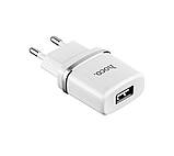 Мережевий зарядний пристрій HOCO C11 Smart single USB (iP cable) charger set White, фото 4