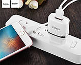 Мережевий зарядний пристрій HOCO C11 Smart single USB (iP cable) charger set White, фото 5