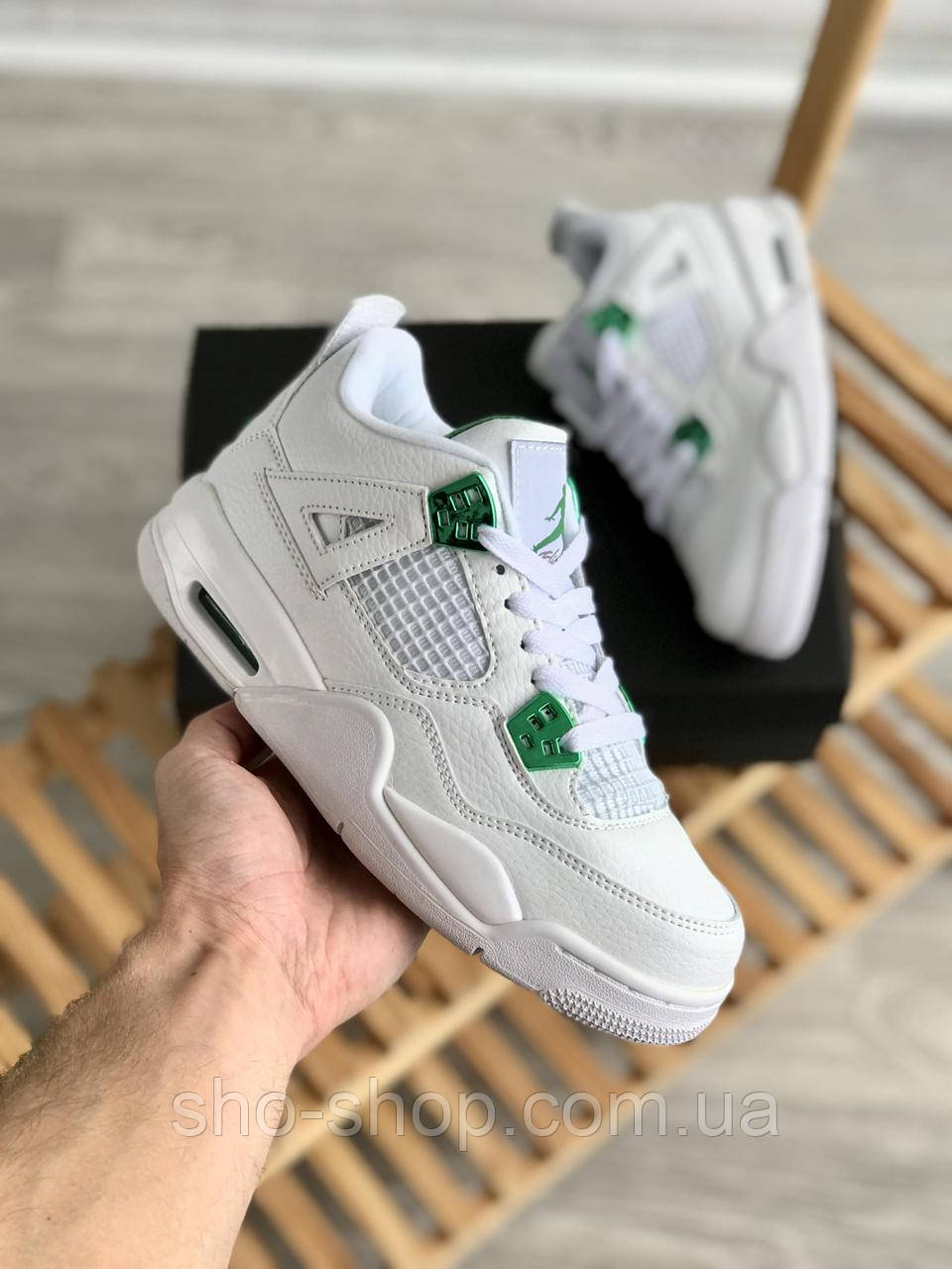 Кроссовки Nike air Jordan 4 Retro Metallic Green