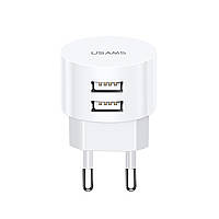 МЗП Usams Travel Charging Set Send-Tu Series (T20 Dual USB Round Charger+U35 Type-C cable) White