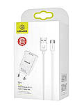 МЗП Usams T21 Charger kit T18 single USB EU charger +Uturn Type-C cable White, фото 3