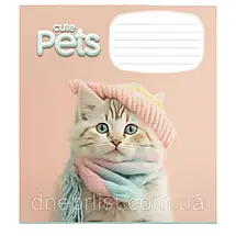 Зошит 18 листов клітка "Школярик" / Cute Pets, фото 5