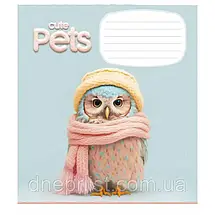 Зошит 18 листов клітка "Школярик" / Cute Pets, фото 4
