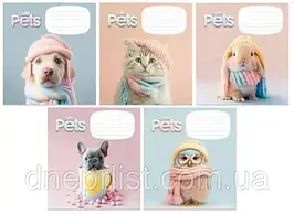Зошит 18 листов клітка "Школярик" / Cute Pets