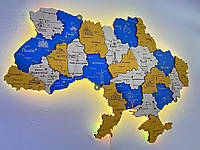 Деревянная карта Украины с подсветкой "Патріот" Travel 200×134 см "Lv"