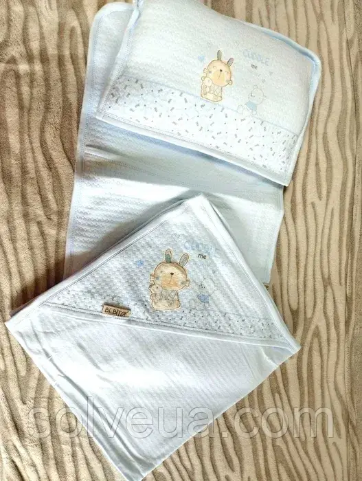 Спальний дитячий комплект 3в1 «BEBITOF» блакитний.solve, фото 1