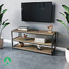 Тумба підставка під телевізор в стилі Лофт з полицею з ЛДСП та металу, фото 5
