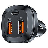 Автомобільний зарядний пристрій ACEFAST B9 66W(2USB-A+USB-C) three port metal car charger, фото 2