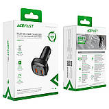 Автомобільний зарядний пристрій ACEFAST B9 66W(2USB-A+USB-C) three port metal car charger, фото 7