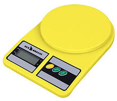 Ваги електронні Sea Breeze SB-070 до 10 кг настільні кухонні ваги для зважування продуктів Жовті